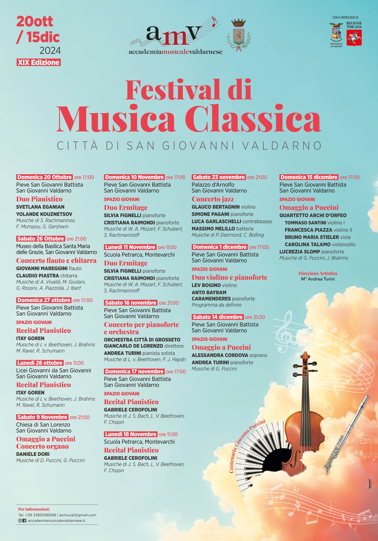 Quota 19 per il Festival di musica classica città di San Giovanni Valdarno