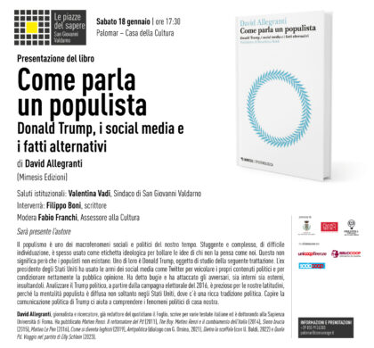 “Come parla un populista”, la presentazione del libro di David Allegranti