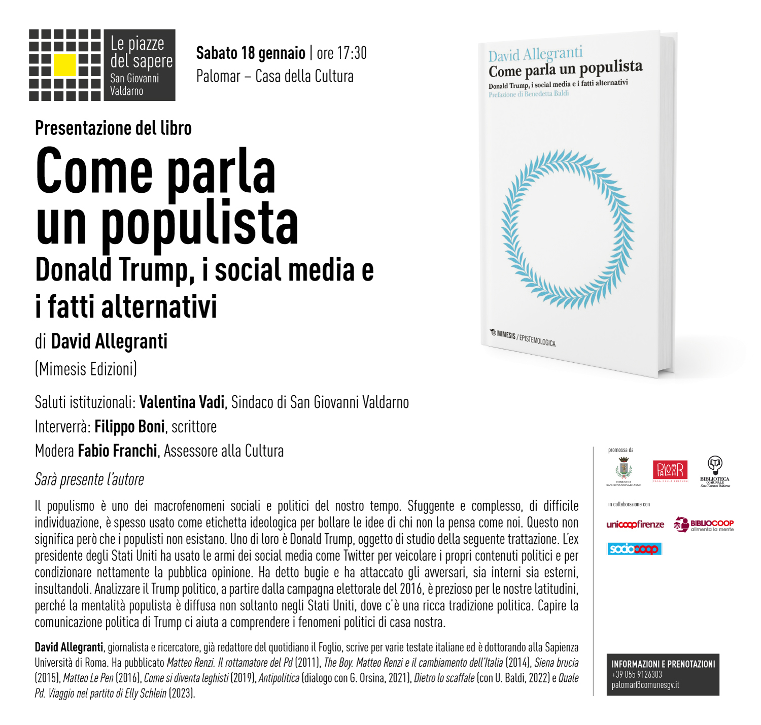 “Come parla un populista”, la presentazione del libro di David Allegranti