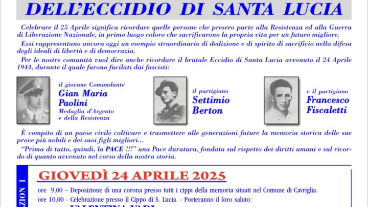 Ottantesima Festa della Liberazione e ottantunesimo anniversario dell’eccidio di Santa Lucia, le celebrazioni a San Giovanni Valdarno