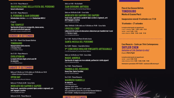 San Giovanni Valdarno festeggia il Perdono 2026: cinque giorni tra tradizione, musica, spettacolo, arte e sapori