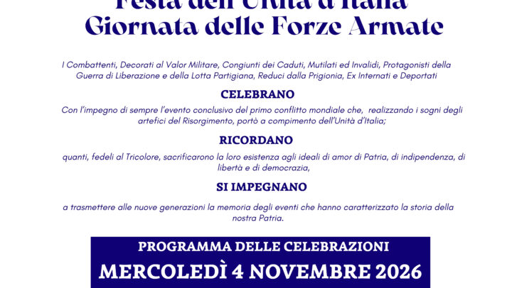 4 Novembre, Festa dell’Unità nazionale e Giornata delle Forze Armate. Le celebrazioni a San Giovanni Valdarno