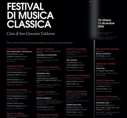 Grande musica e grandi interpreti per la XXI edizione del Festival di musica classica Città di San Giovanni Valdarno